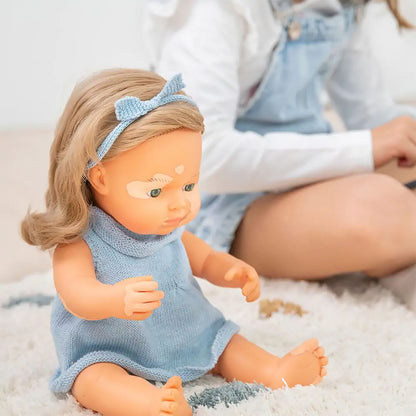 Miniland 15-inch Baby Doll with Vitiligo - Golden Locks