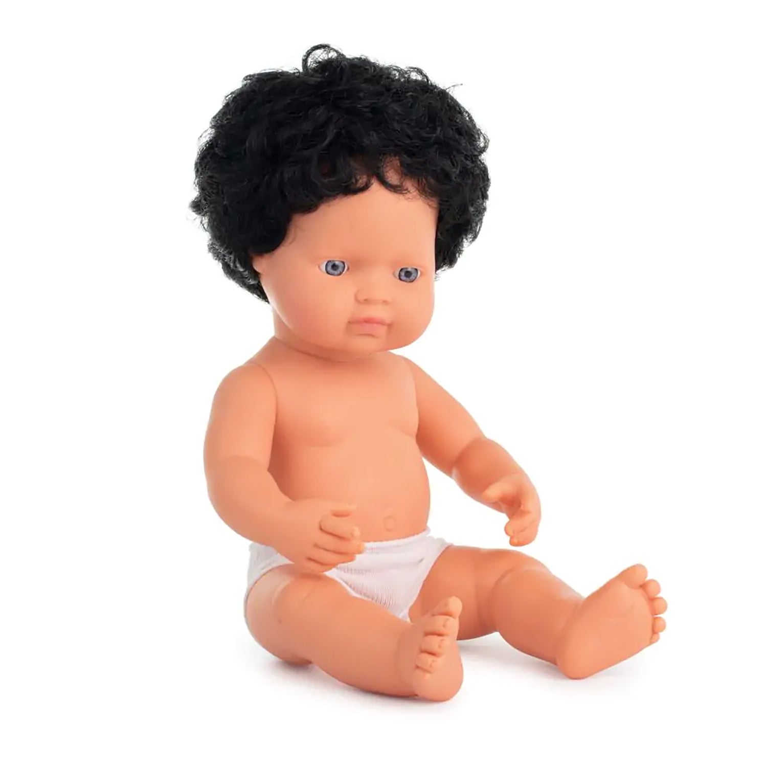 Miniland 15 inch Curly Haired Baby Doll with Underwear