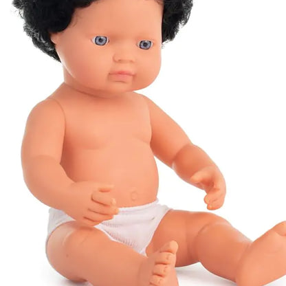 Miniland 15 inch Curly Haired Baby Doll with Underwear