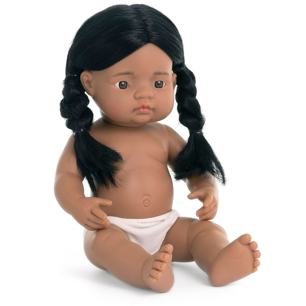 Miniland 15-inch Soft Vinyl Baby Doll - Brunette