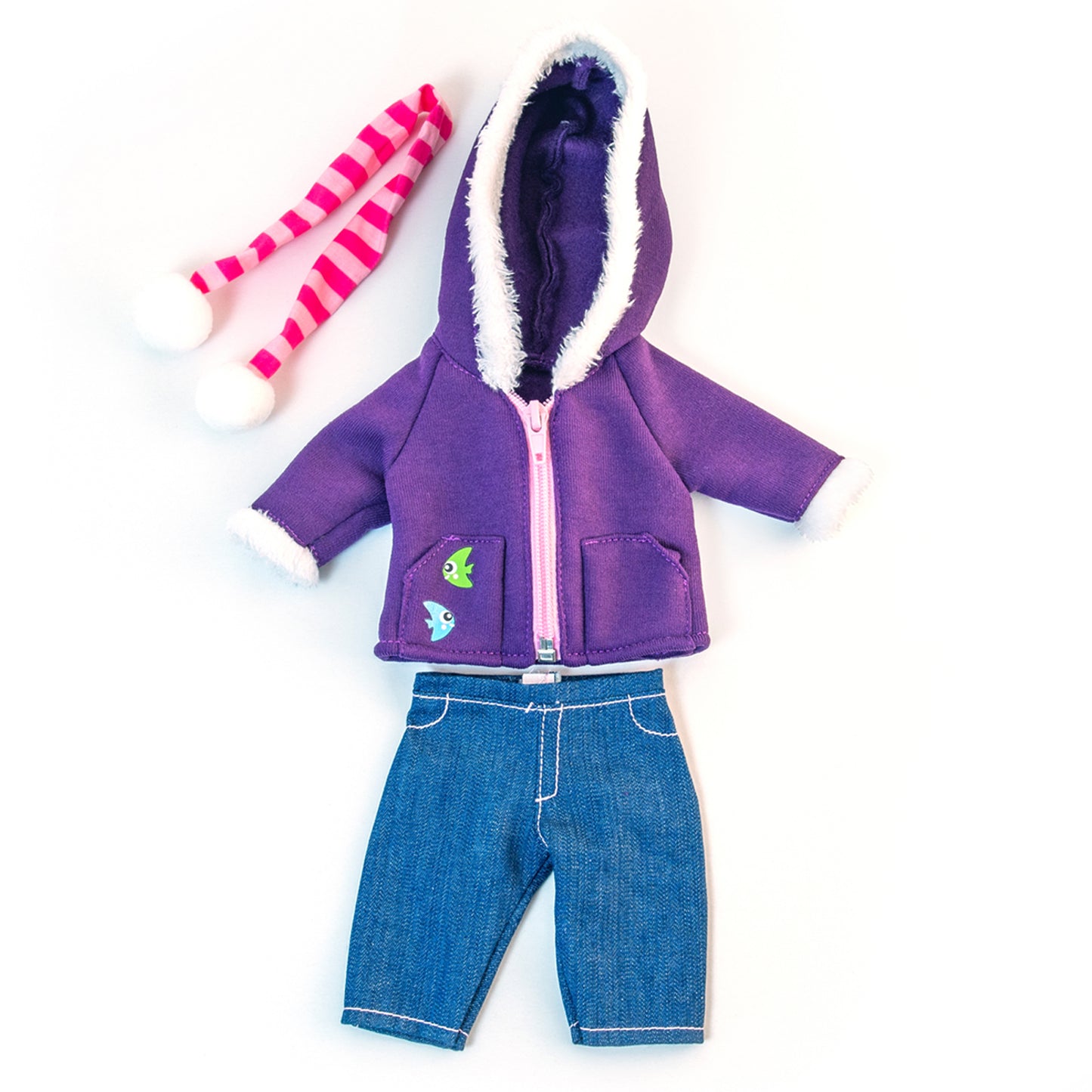 Miniland Cold Weather Purple Fleece Doll Outfit for 12-5/8" Dolls