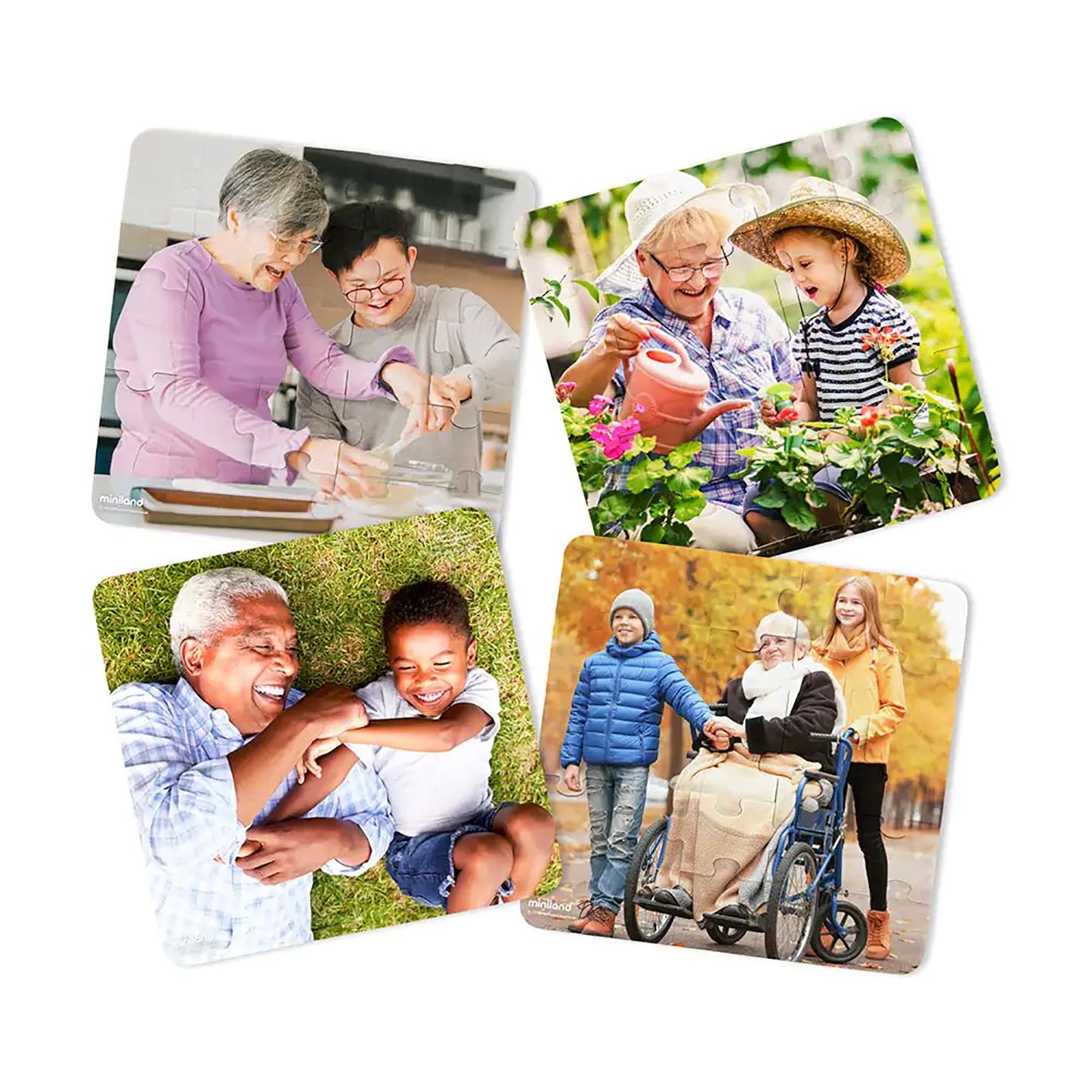 Miniland Grandparents Diversity 4-Pack Jigsaw Puzzles - 25 pc