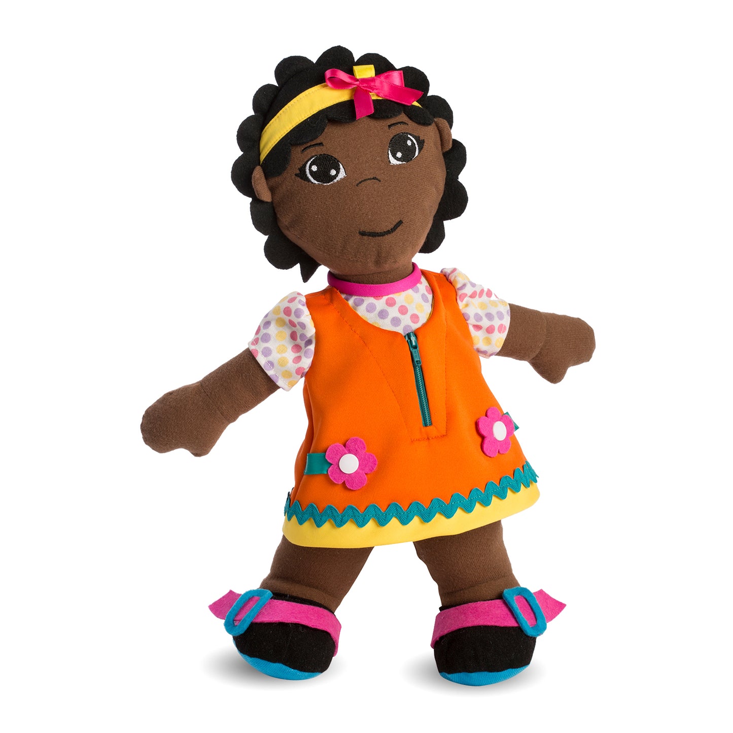 Miniland Multicultural Fastening Dolls - African Girl - Educational Toy