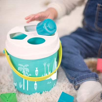 Miniland Feel to Learn - Shape Sorting Bucket - Vibrant Turquoise