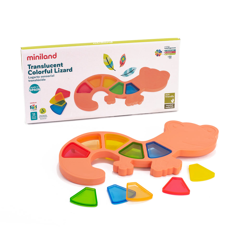 Miniland Feel to Learn - Translucent Colorful Lizard - Sensory Play Set