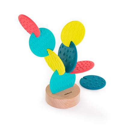 Miniland Feel to Learn Sensory Cactus – Multi-Texture Silicone Teether and Stacking Toy