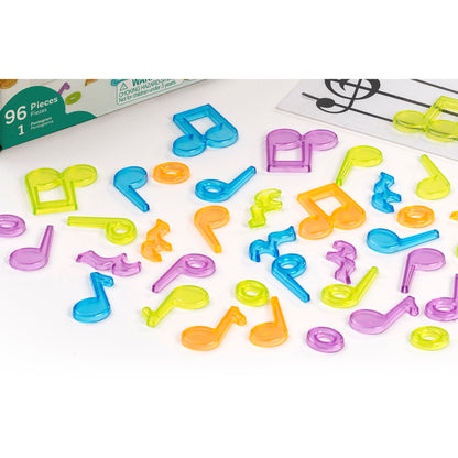 Miniland Translucent Musical Counters - Vibrant Note-Shaped Pieces for Early Learning