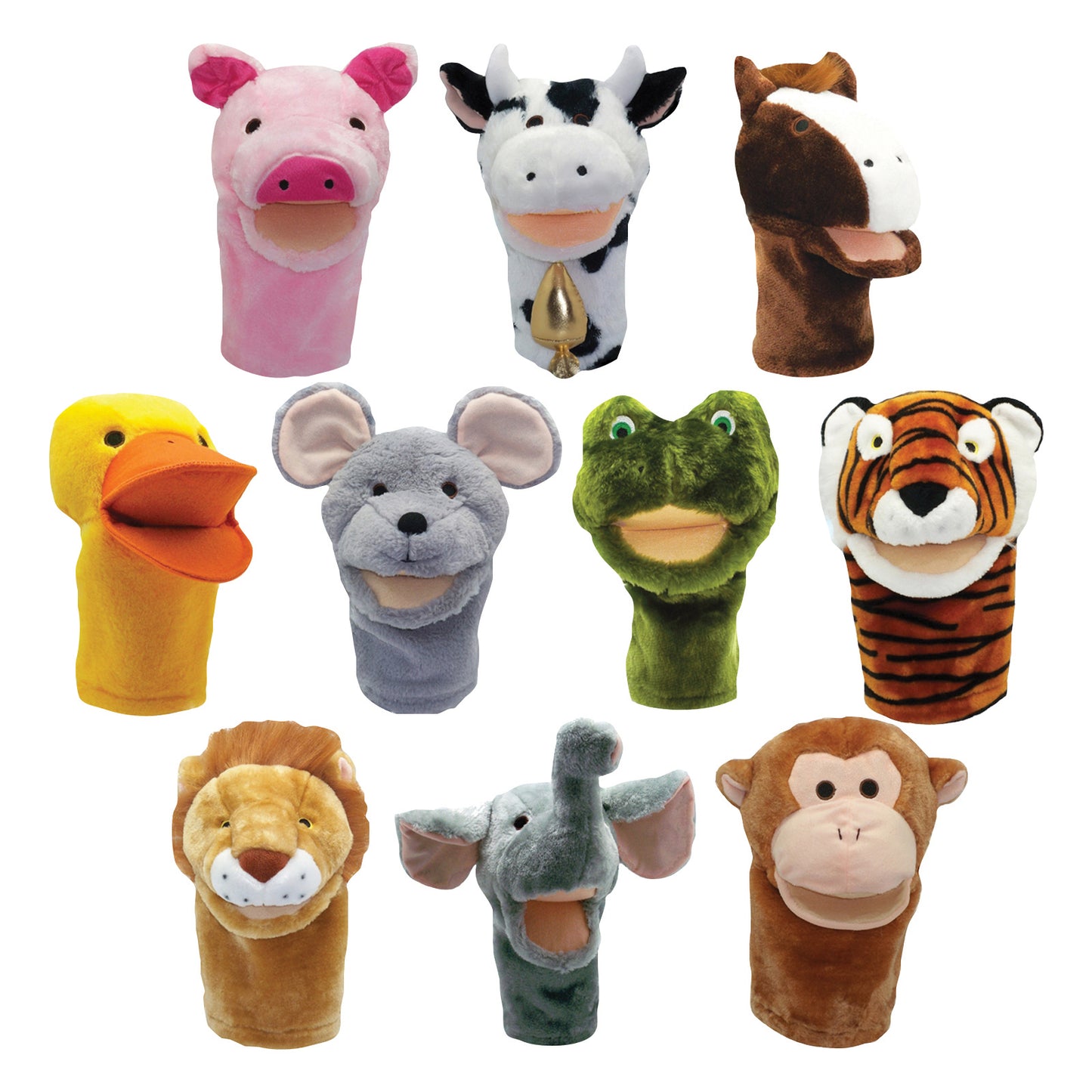 Get Ready Kids Bigmouth Animal Puppet Set of 10