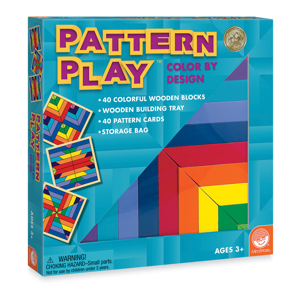 MindWare Pattern Play Colorful Wooden Block Set - 40 Pieces