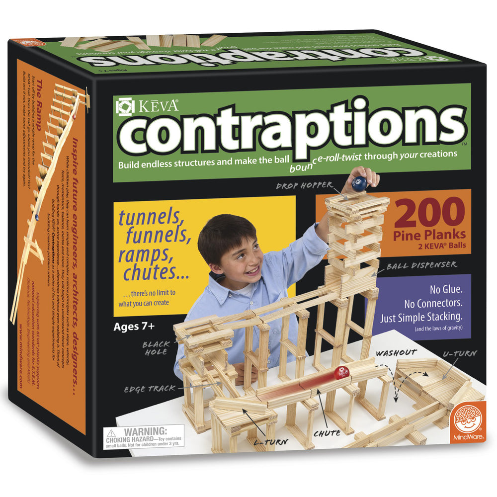 MindWare KEVA Contraptions 200-Piece Plank Set - STEM Building Toy