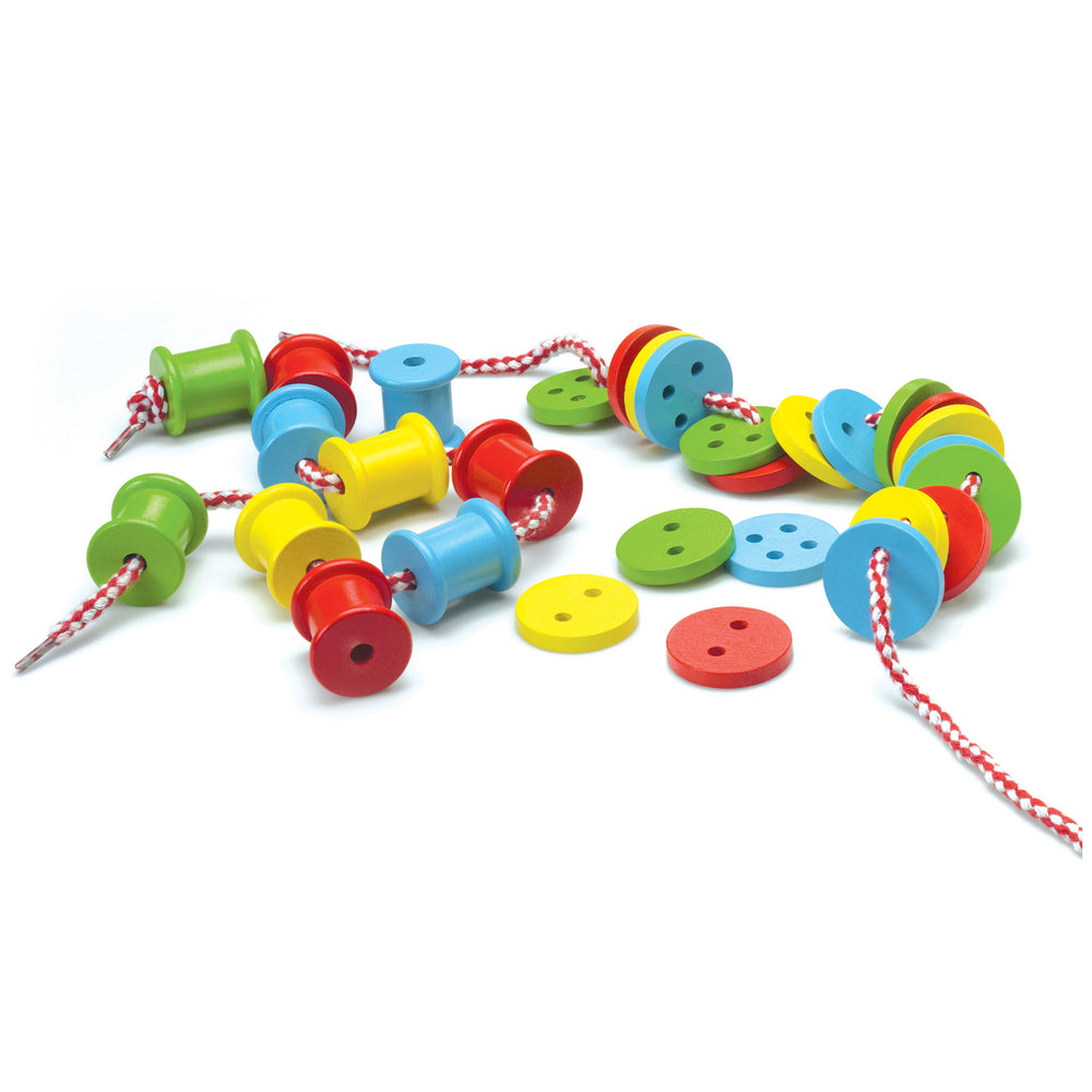 Original Toy Company Colorful Threading Buttons & Spools Set