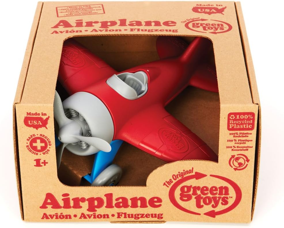 Green Toys Eco-Friendly Red Airplane for Children - BPA & Phthalates Free