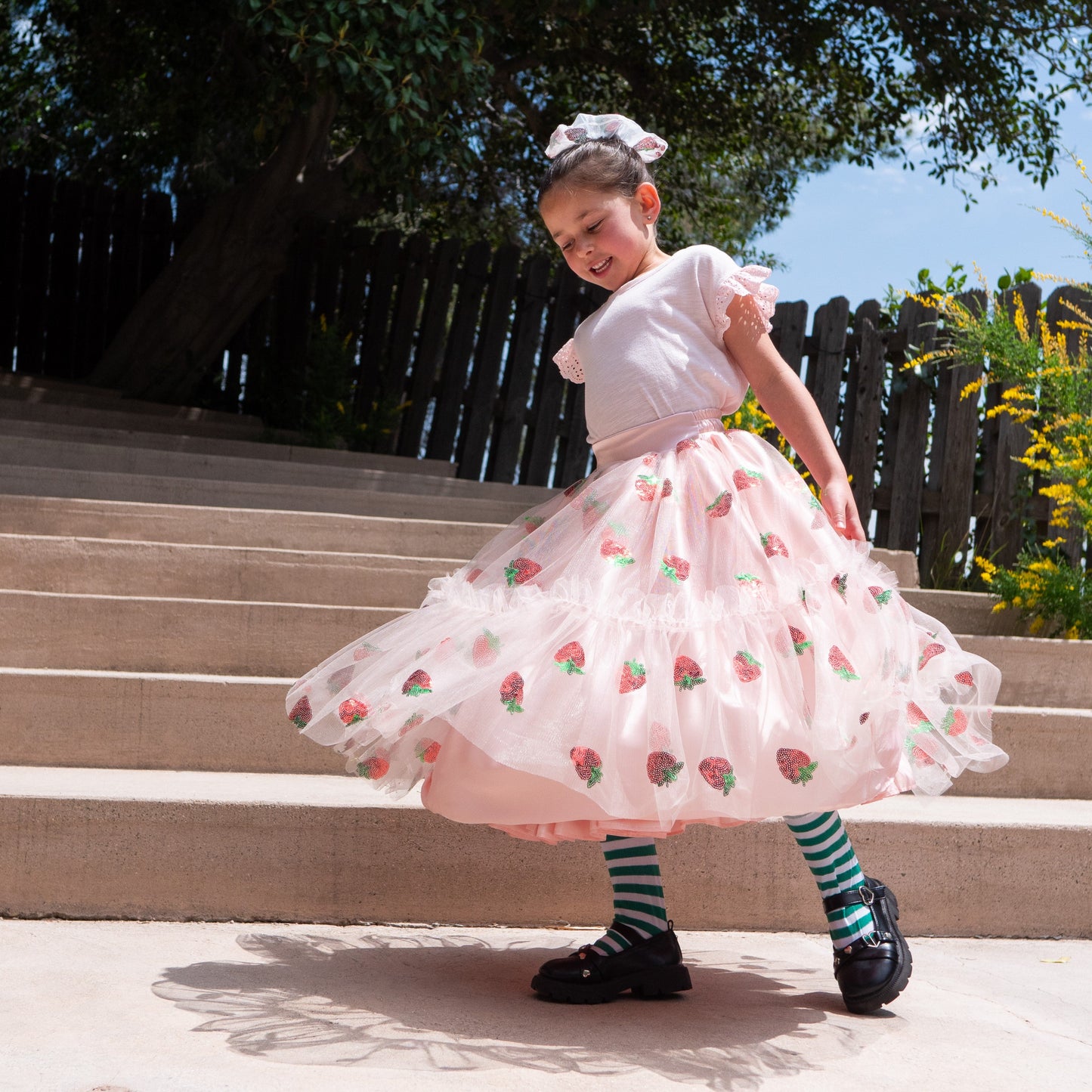 Strawberry Shortcake Premium Child Strawberry Sequin Skirt - Size 5/6