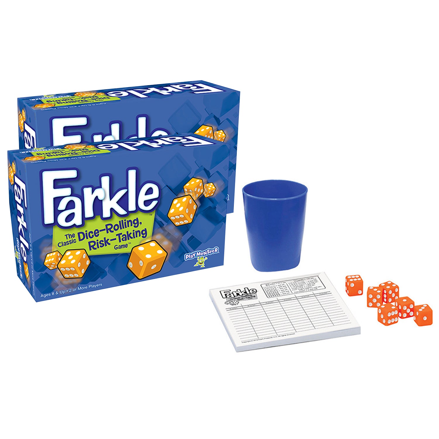 PlayMonster Farkle Classic Dice-Rolling Risk Game, Twin Pack