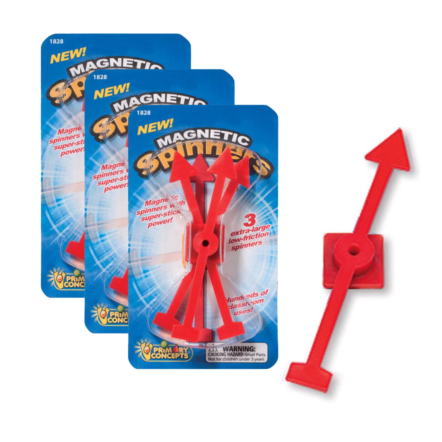 Primary Concepts Magnetic Spinners - Red - 3 Sets of 3