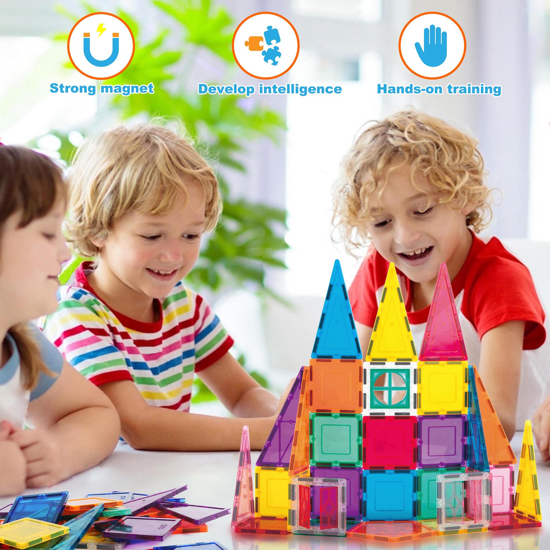 PicassoTiles Rocket Set Magnetic Building Tiles, 36-Piece Set