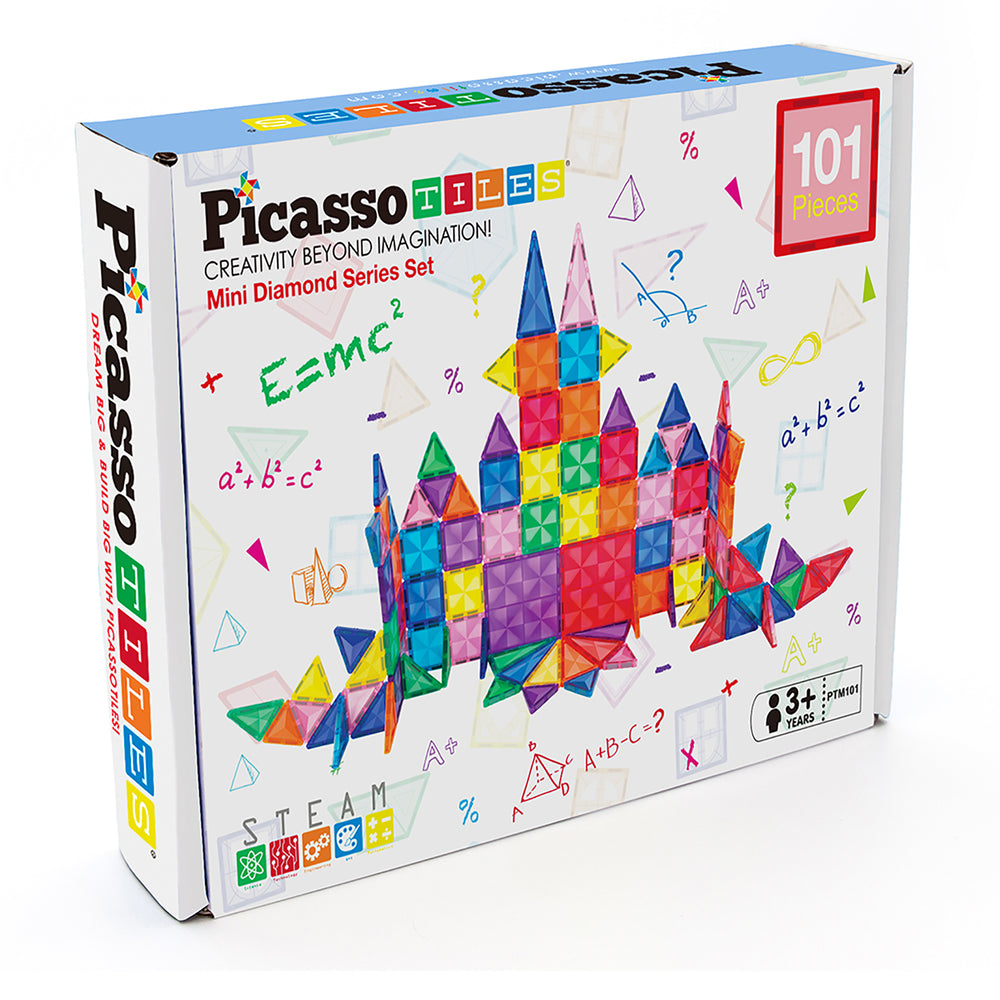 PicassoTiles Mini Diamond 101-Piece Magnetic Building Block Set