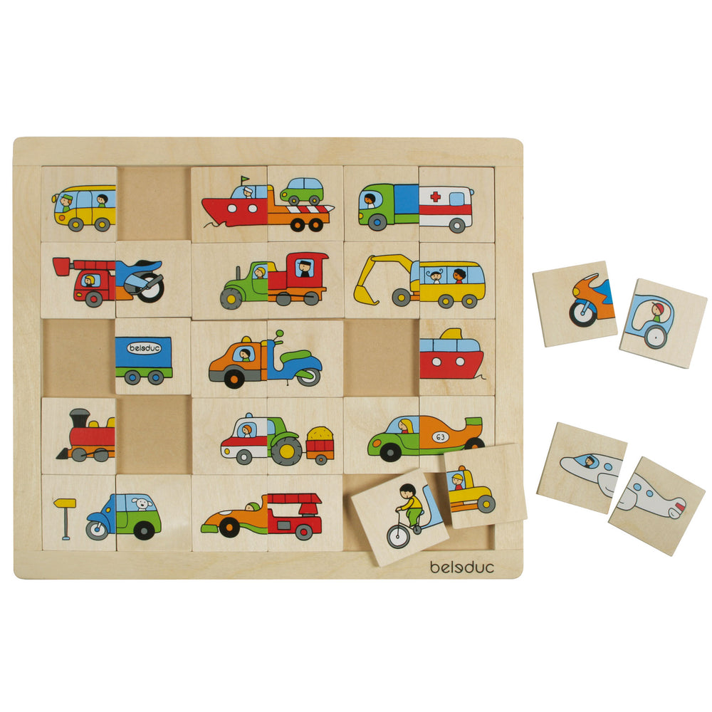 Beleduc Match & Mix Transport Wooden Puzzle - 30 pc