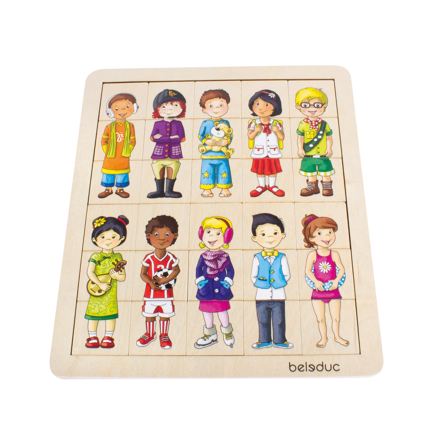 Beleduc Match & Mix Cultural Kids Wooden Puzzle - 30 pc