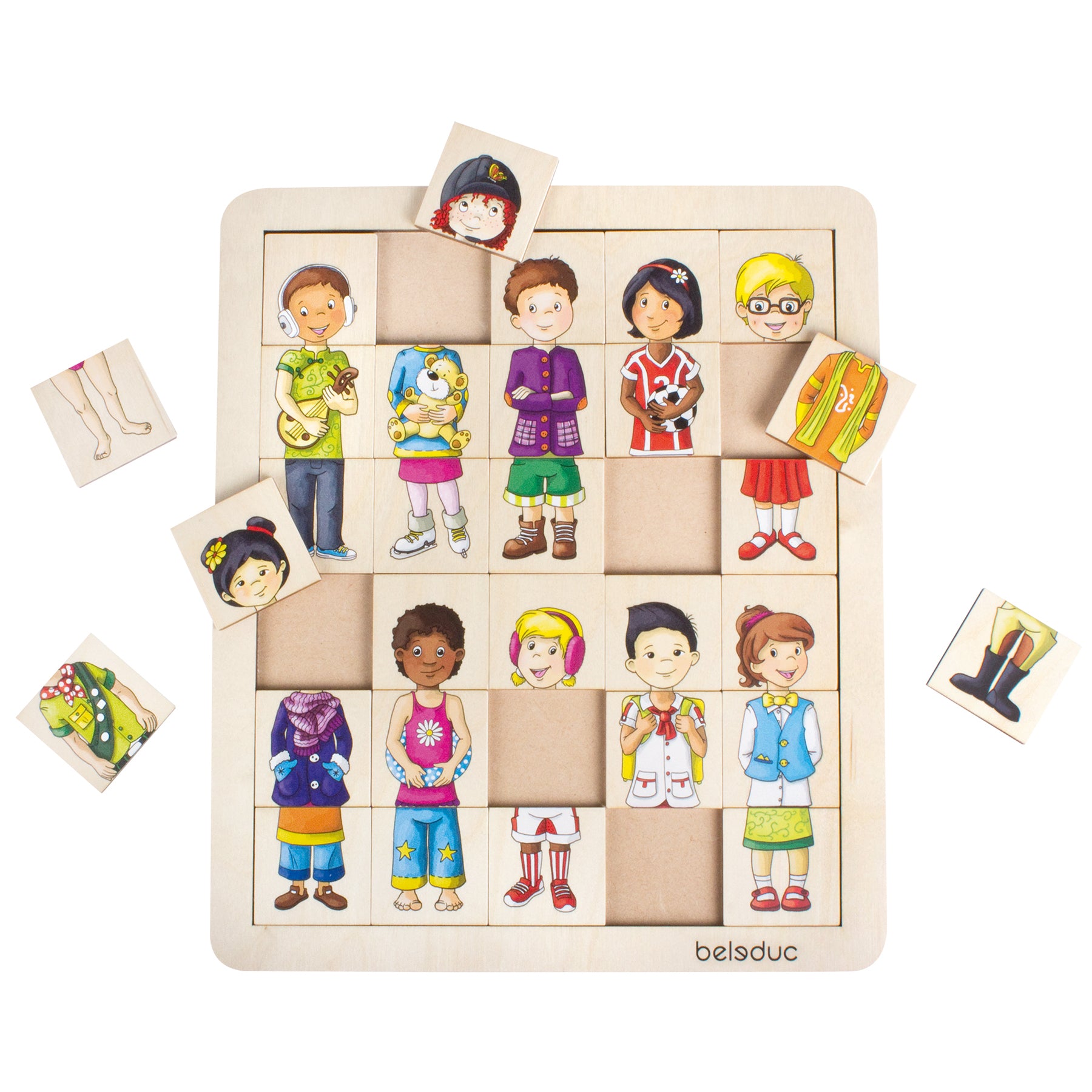 Beleduc Match & Mix Cultural Kids Wooden Puzzle - 30 pc