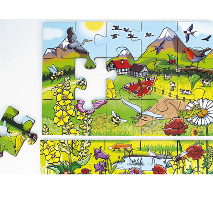 Beleduc Flower Meadow 45-Piece Wooden Floor Puzzle