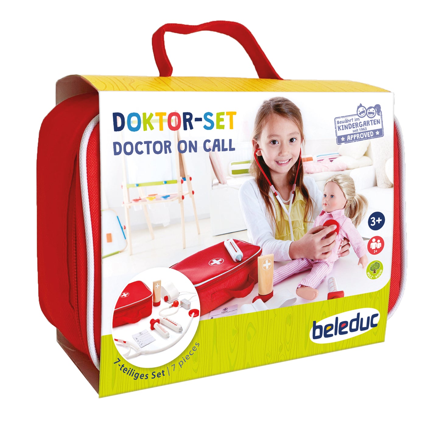 Beleduc 7-Piece Doctor On Call Playset - Realistic Medical Tools