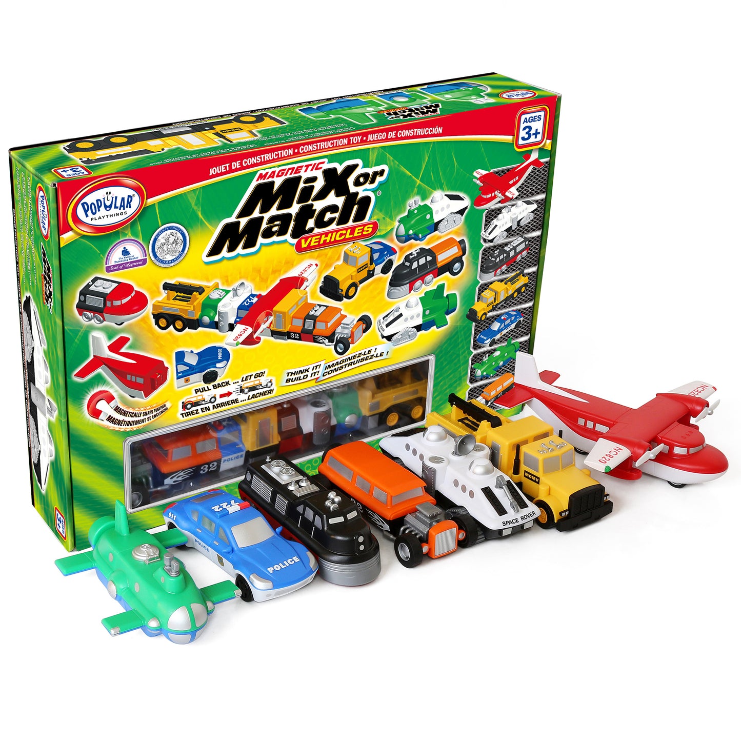 Popular Playthings Magnetic Mix or Match Vehicles Deluxe Set