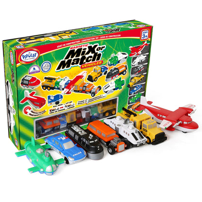 Popular Playthings Magnetic Mix or Match Vehicles Deluxe Set