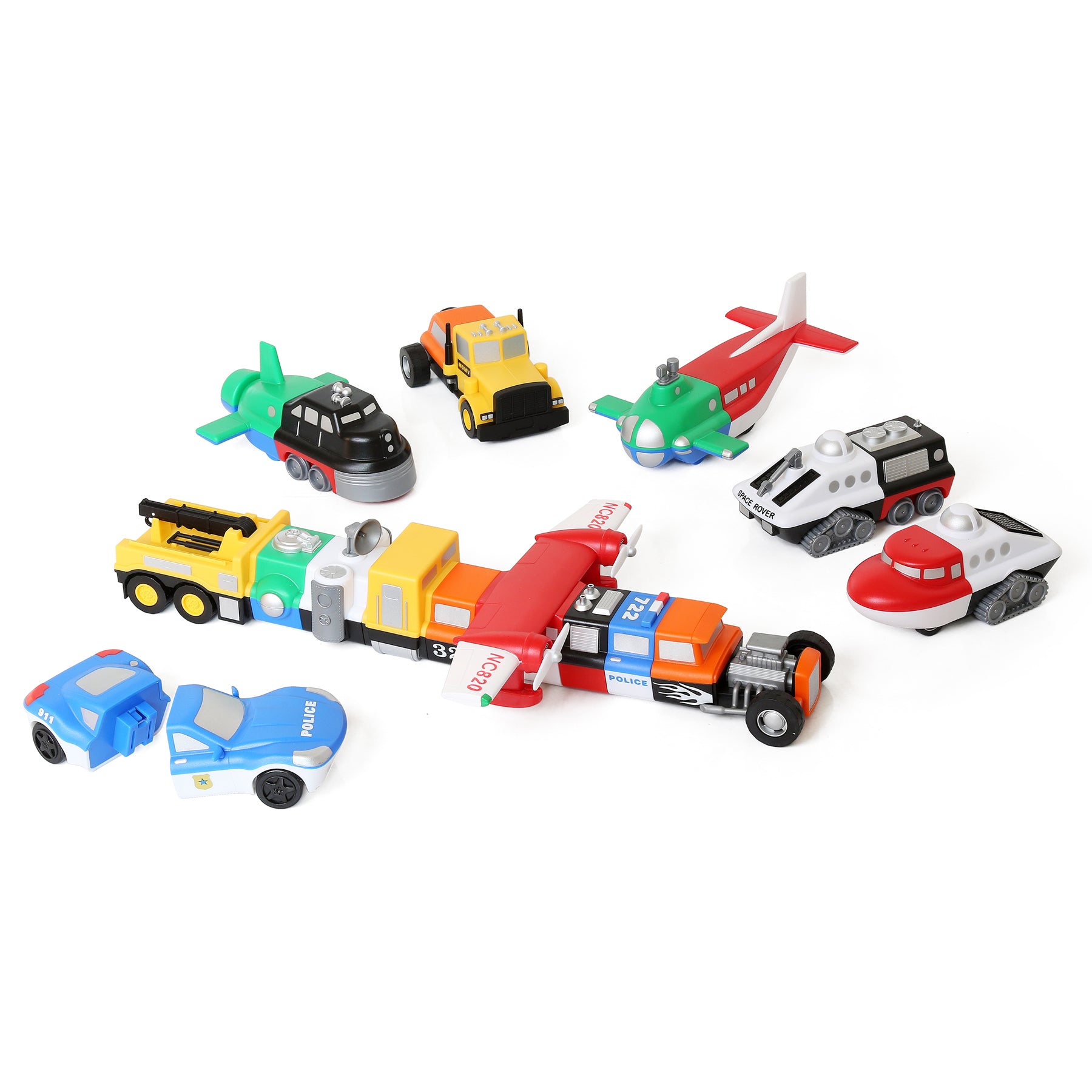 Popular Playthings Magnetic Mix or Match Vehicles Deluxe Set