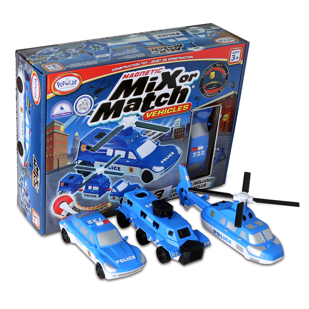 Popular Playthings Magnetic Mix or Match Police Vehicles