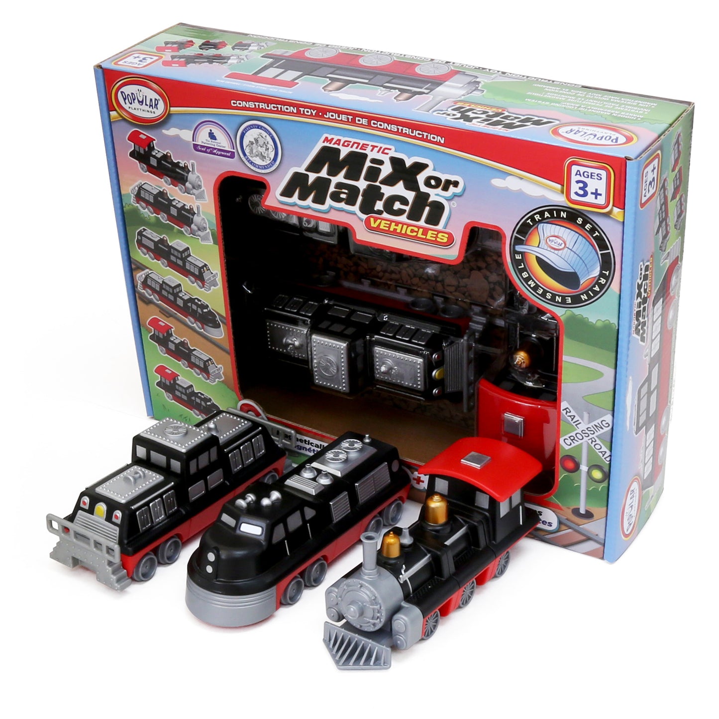 Popular Playthings Magnetic Mix or Match Vehicles Train Set