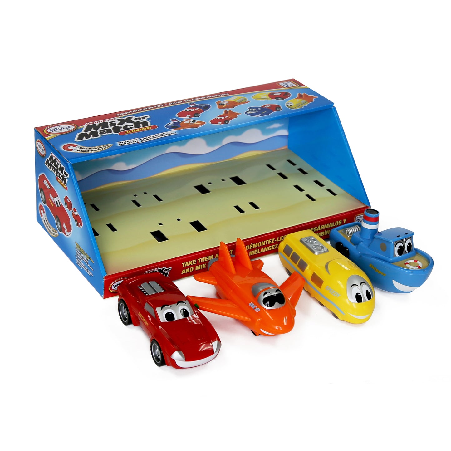 Popular Playthings Magnetic Mix or Match Junior Vehicle Set