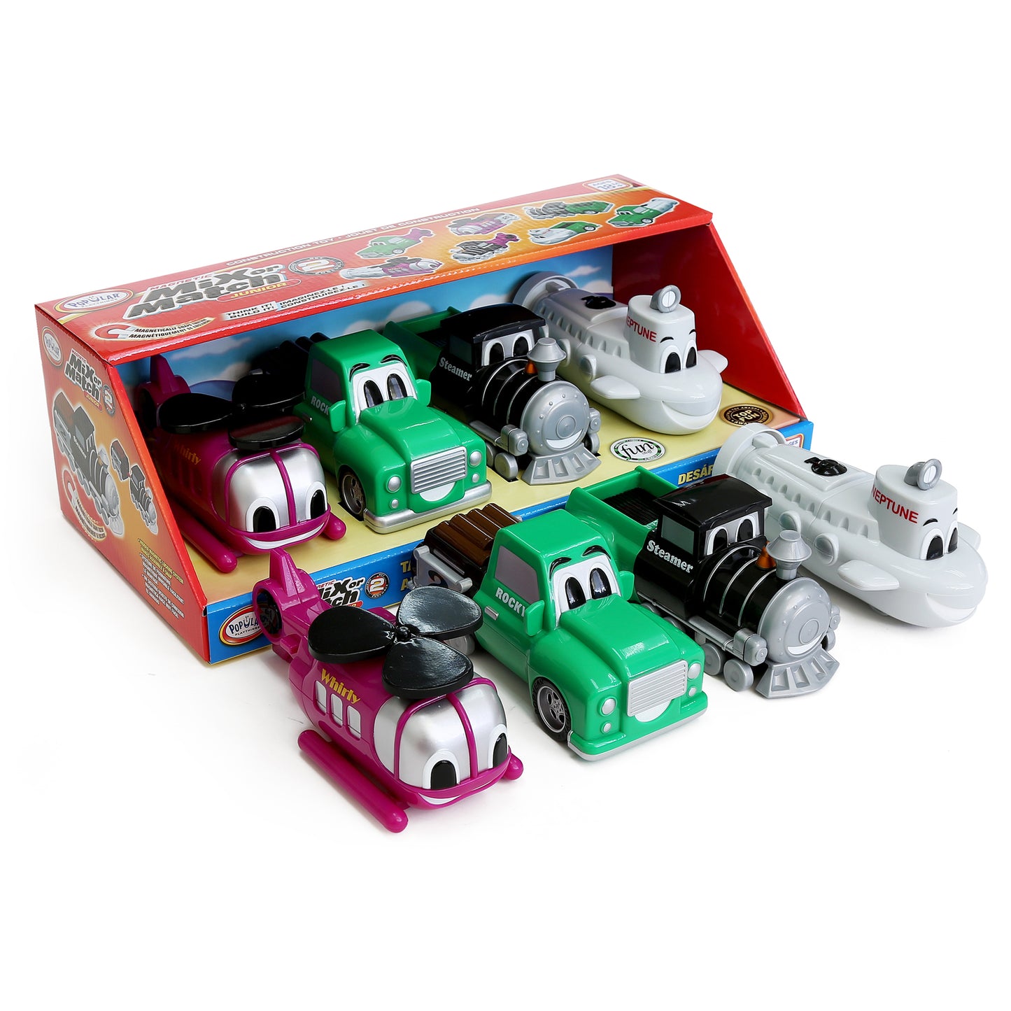 Popular Playthings Magnetic Mix or Match Junior 2 - Colorful Vehicle Puzzle