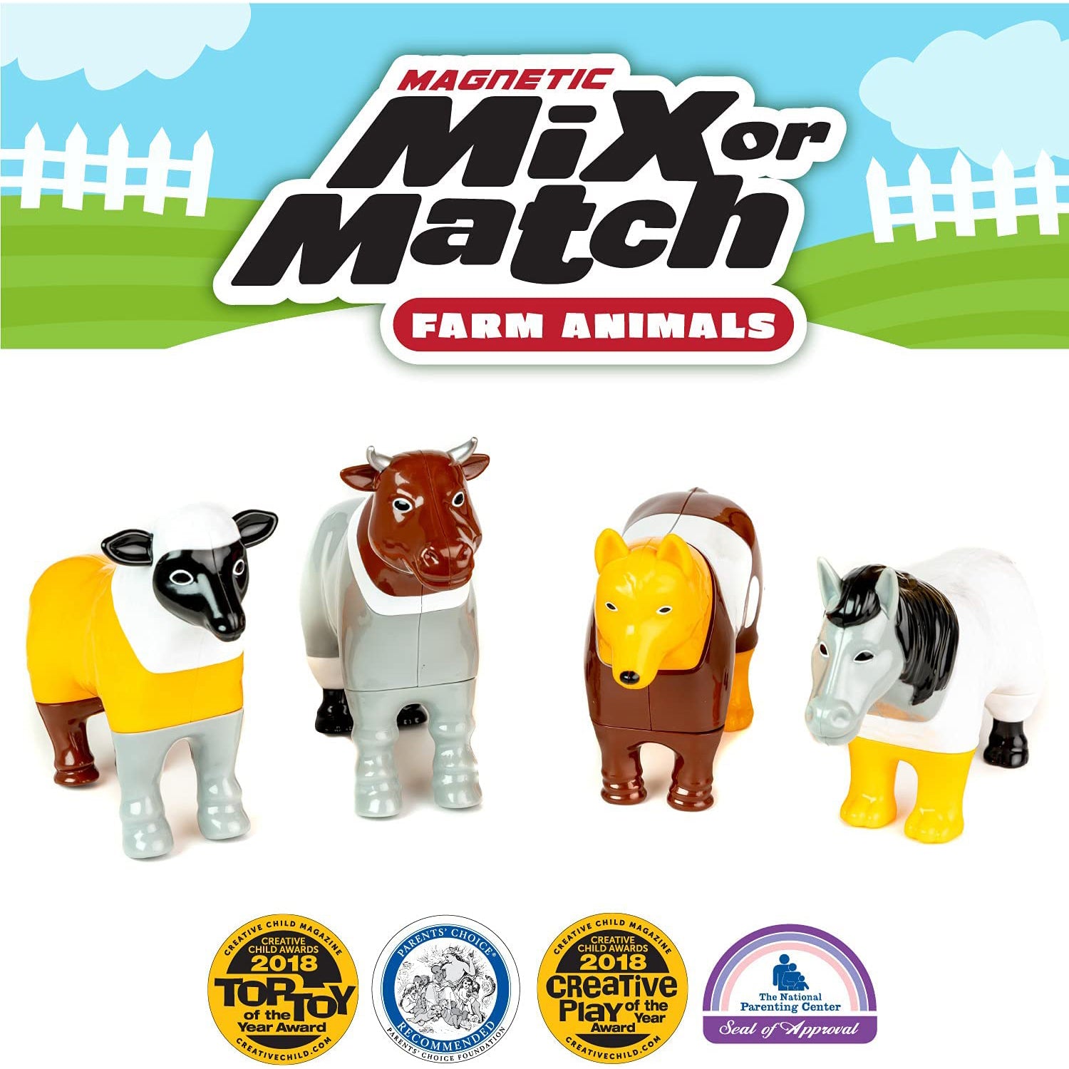 Popular Playthings Magnetic Mix or Match Farm Animals Set