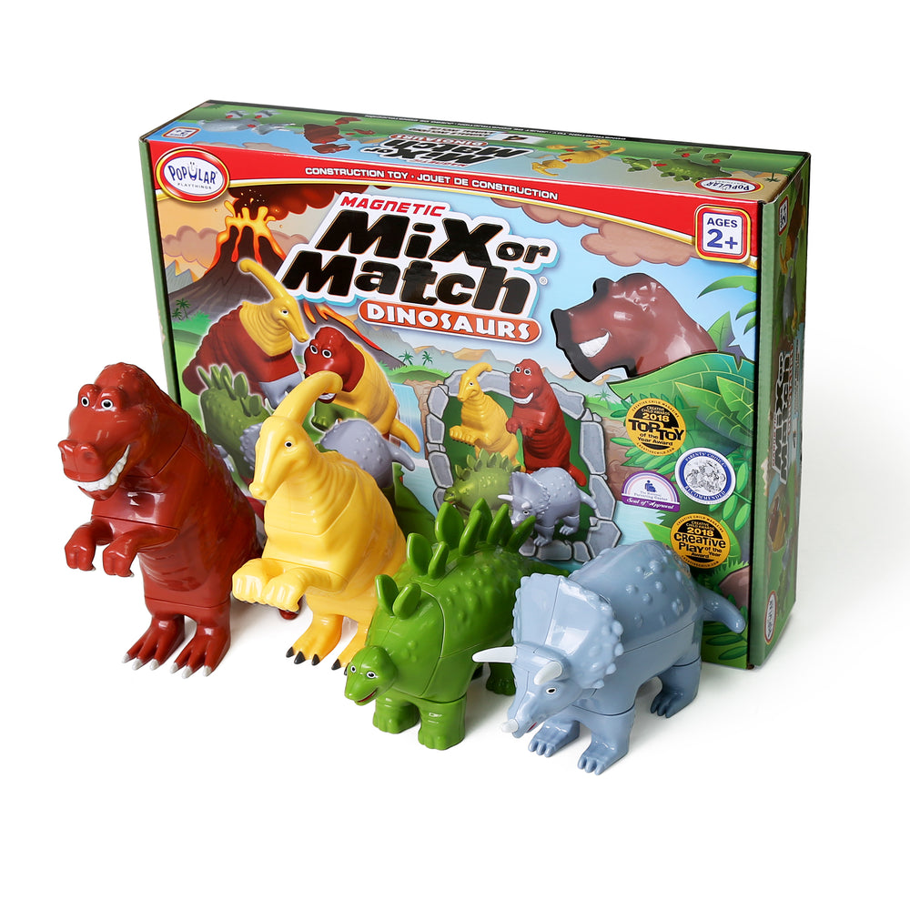 Popular Playthings Magnetic Mix or Match Dinosaurs - Interactive Set