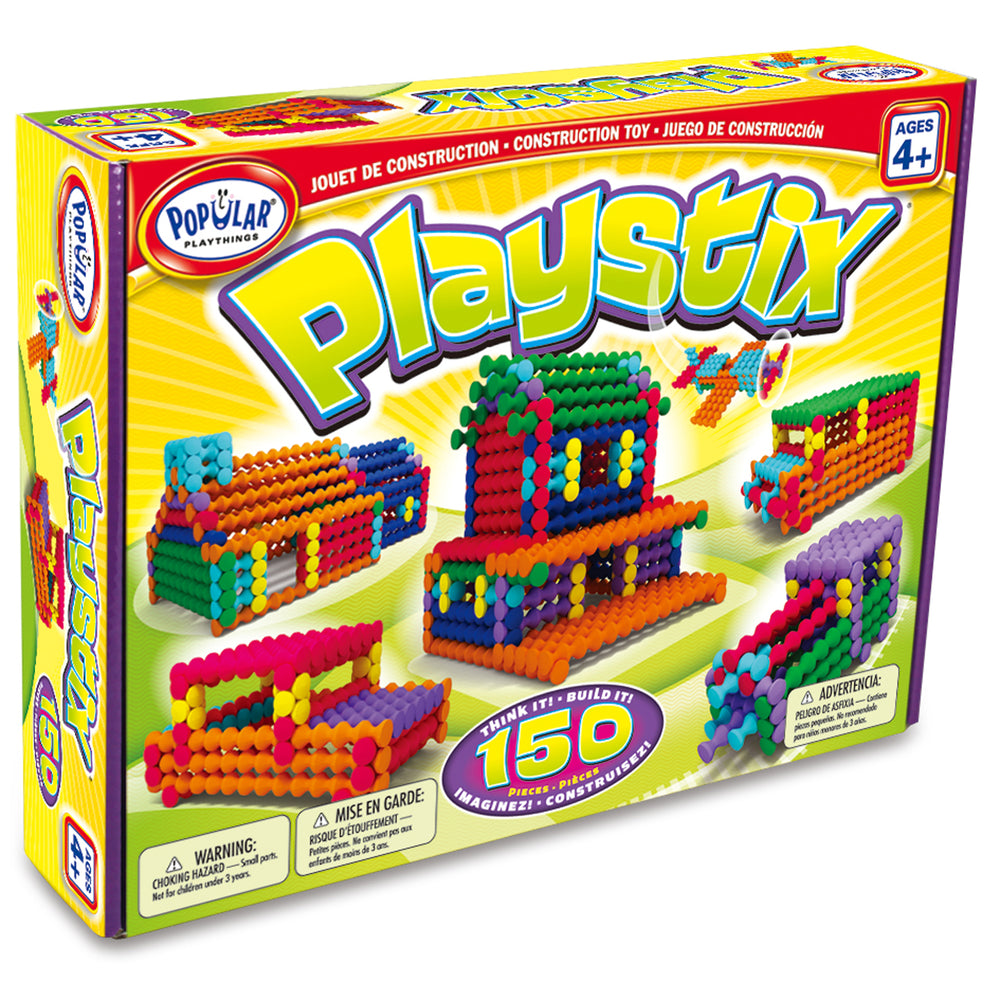 Popular Playthings Playstix 150-Piece Color-Coded Construction Set