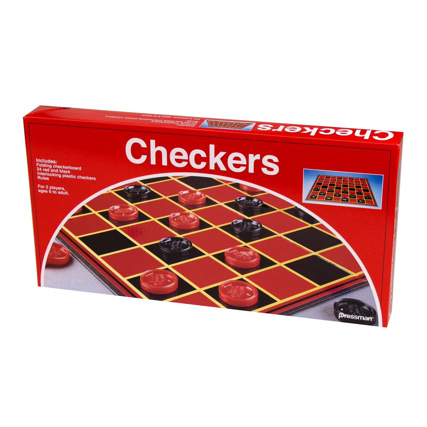 Pressman Classic Checkers Board Game, Family Pack of 4