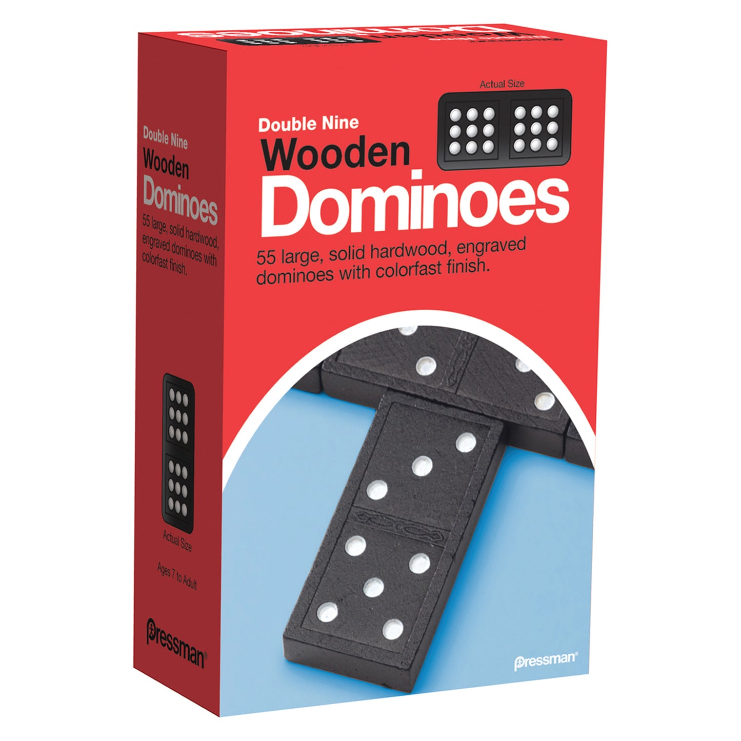 Pressman Triple Pack Double Nine Wooden Dominoes Game