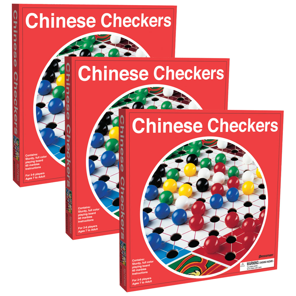 Pressman Chinese Checkers 90th Anniversary Edition Board Game, Pack of 3