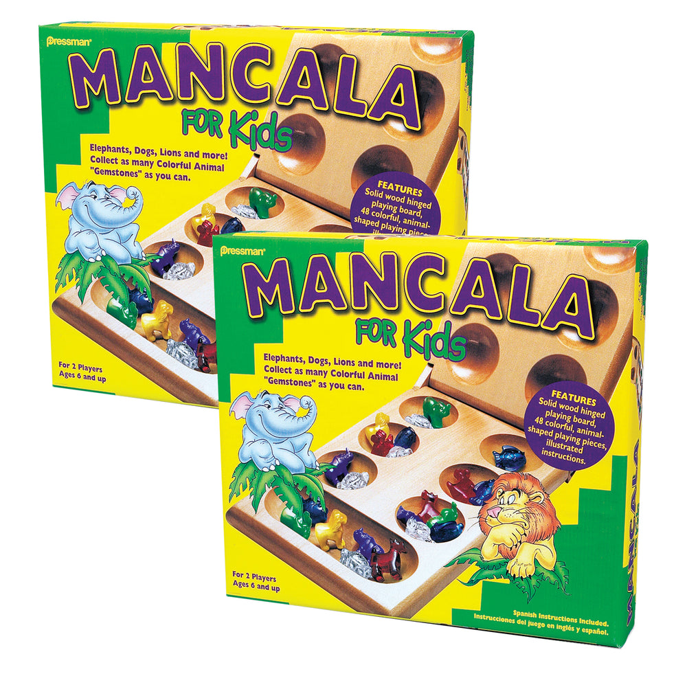 Pressman Mancala for Kids Colorful Animal Edition, 2-Pack Board Game