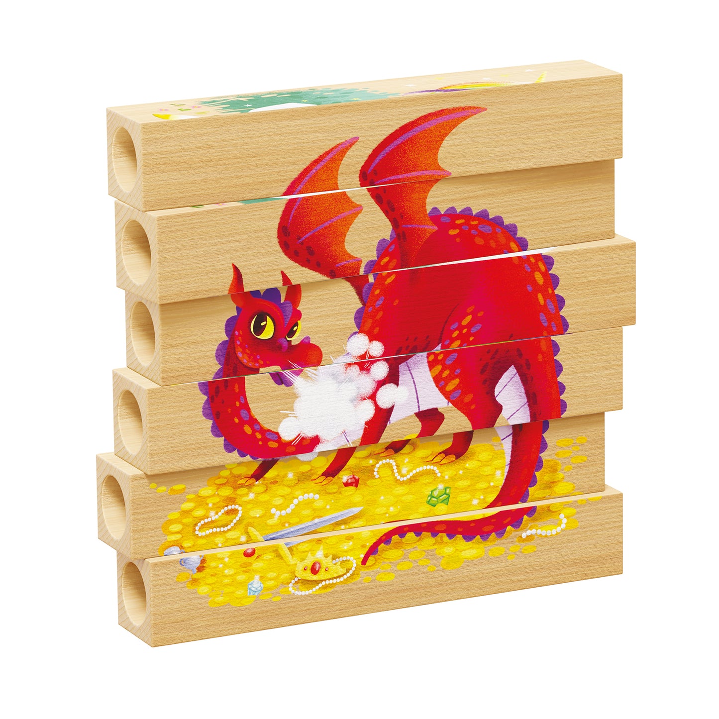 Quercetti Mix-N-Match Wooden Fantasy Animals Puzzle - 4 pc