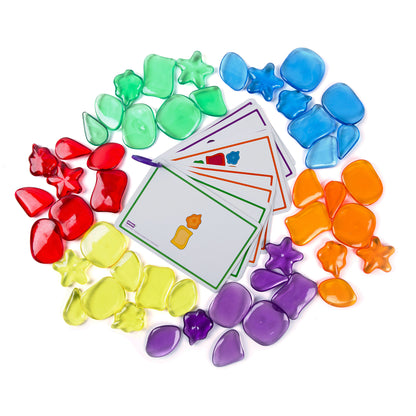 Roylco STEAM Light Learning Rocks - Translucent Color & Shape Play Kit