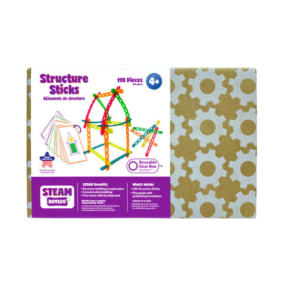 Roylco STEAM Structure Sticks - Colorful Building Kit for Creative Play