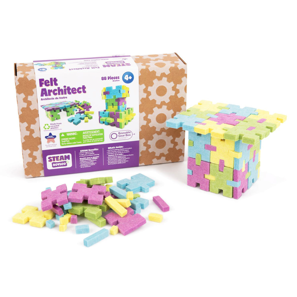 Roylco Felt Architect Set - Colorful Building for Kids - 88 Pieces