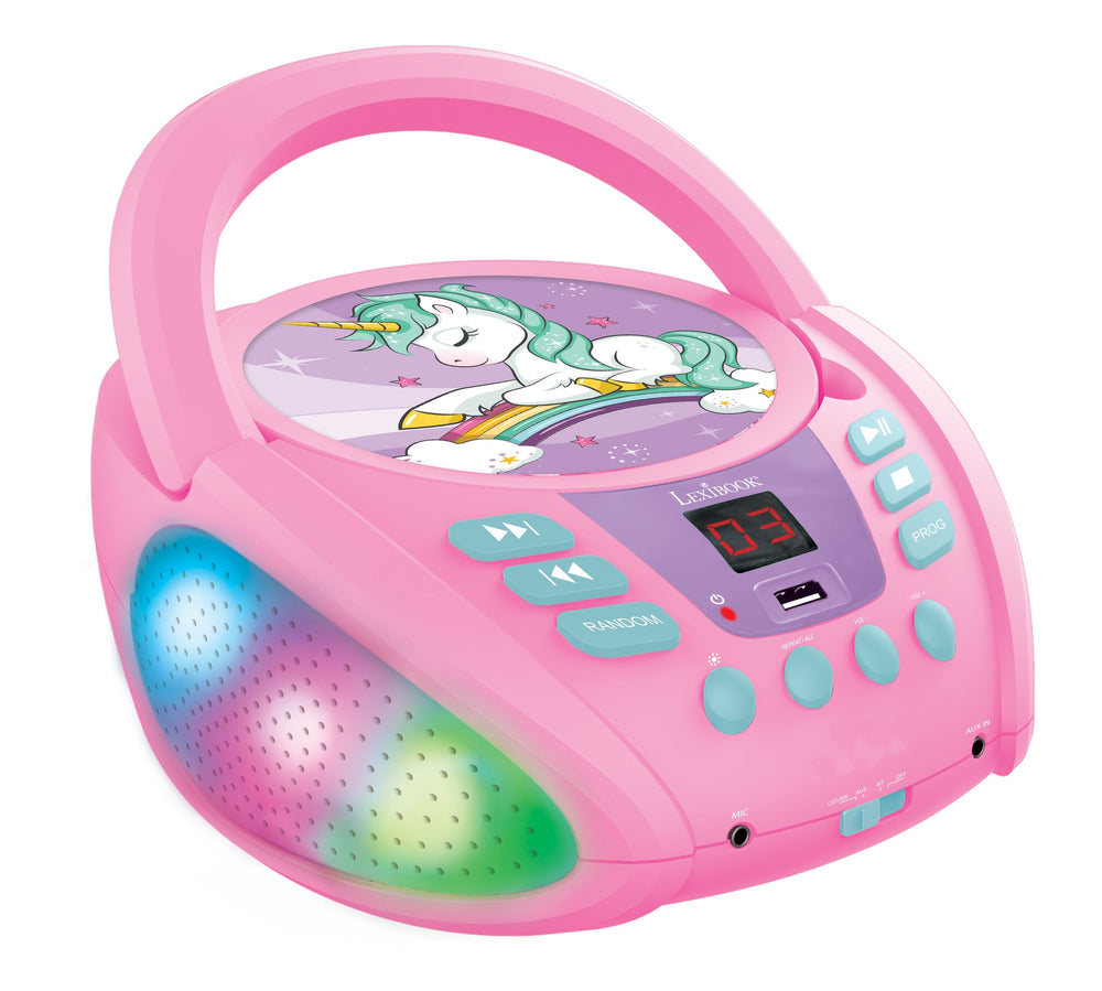 Lexibook Unicorn-Themed Bluetooth Portable CD Player - Multicolor