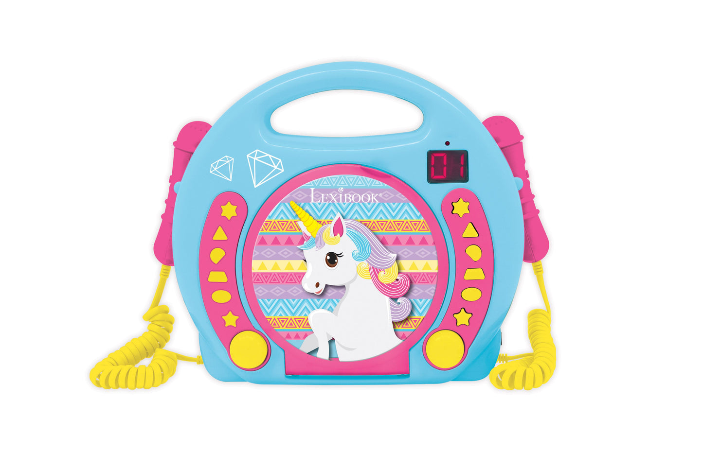 Lexibook Unicorn-Themed Portable CD Player with Dual Microphones