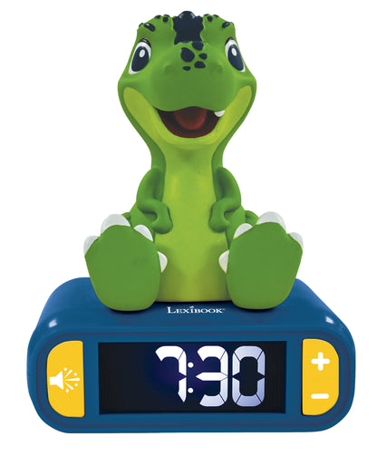 Lexibook Dinosaur Themed Digital Alarm Clock with Nightlight - Green