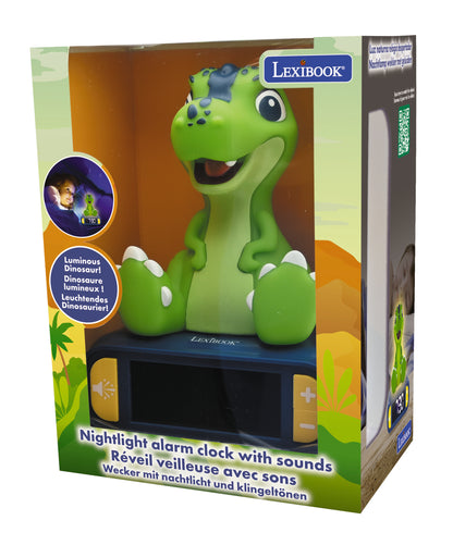 Lexibook Dinosaur Themed Digital Alarm Clock with Nightlight - Green