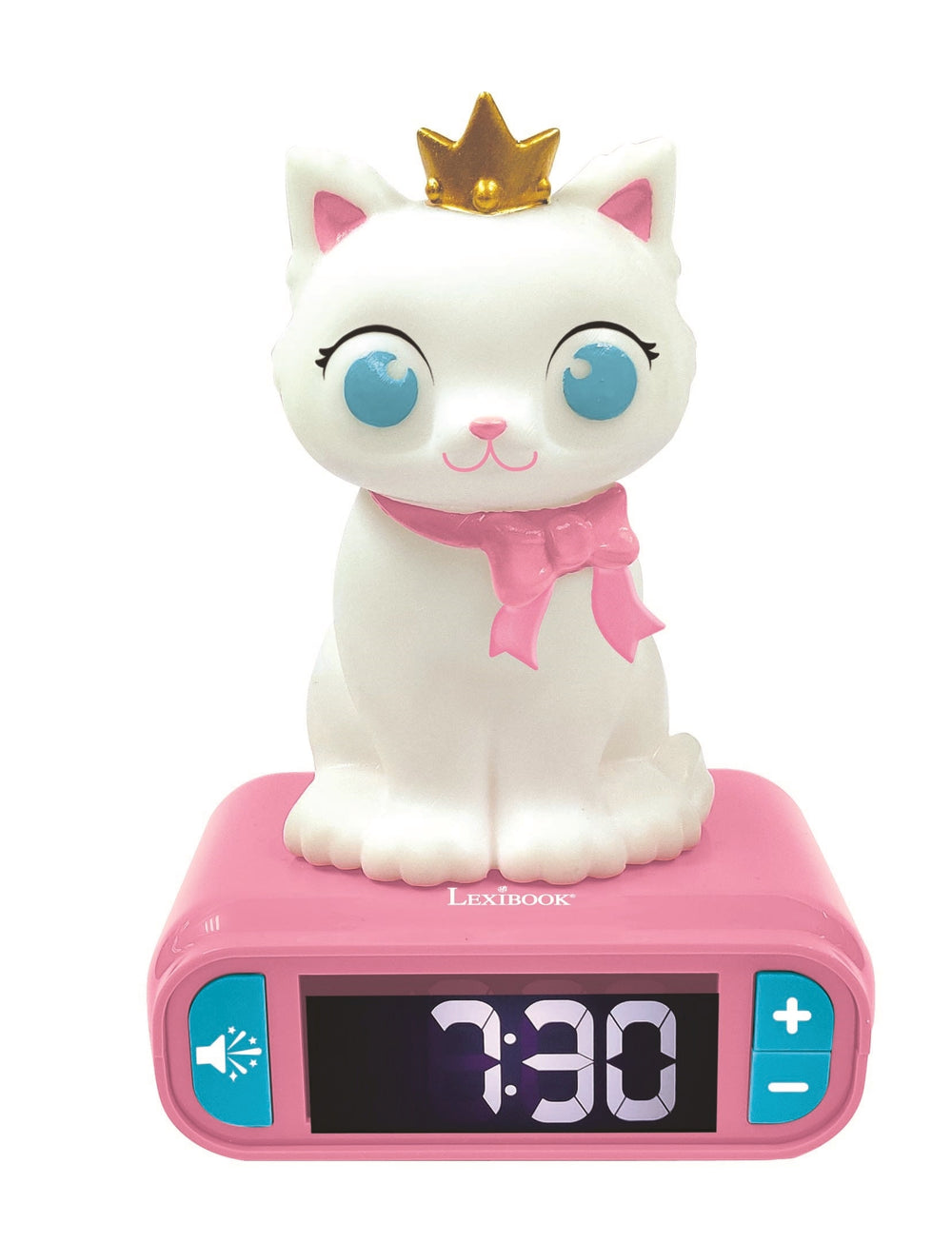 Lexibook Kitten-Themed Digital Alarm Clock with Nightlight - Interactive Sound Effects