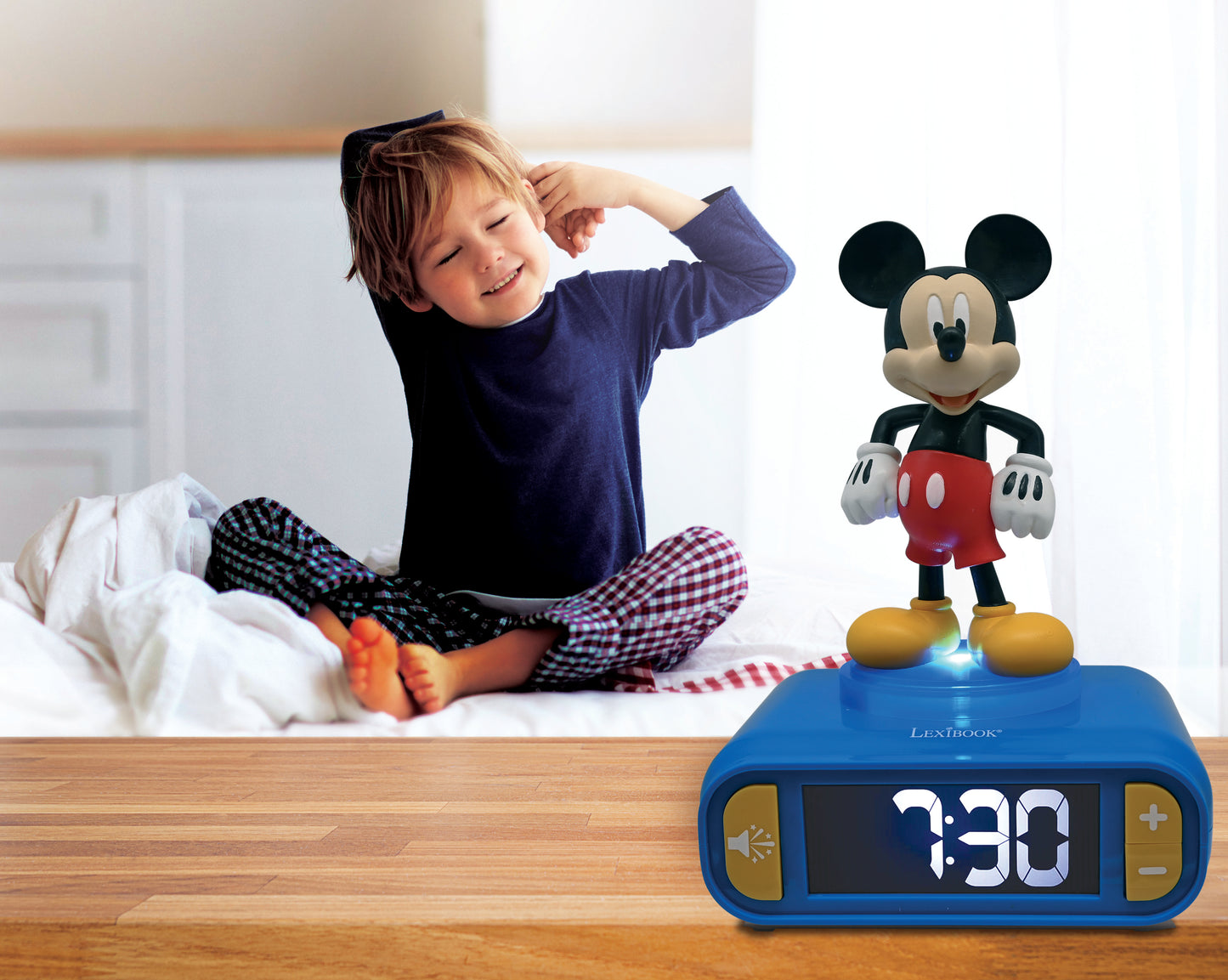 Disney Mickey Mouse Digital Alarm Clock with Nightlight - Interactive Bedtime Companion